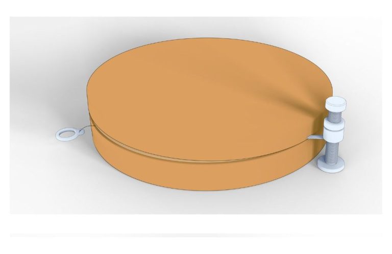 cut the edge instructional image of how to cut the edge of the cake using the blade attached to the cake leveller